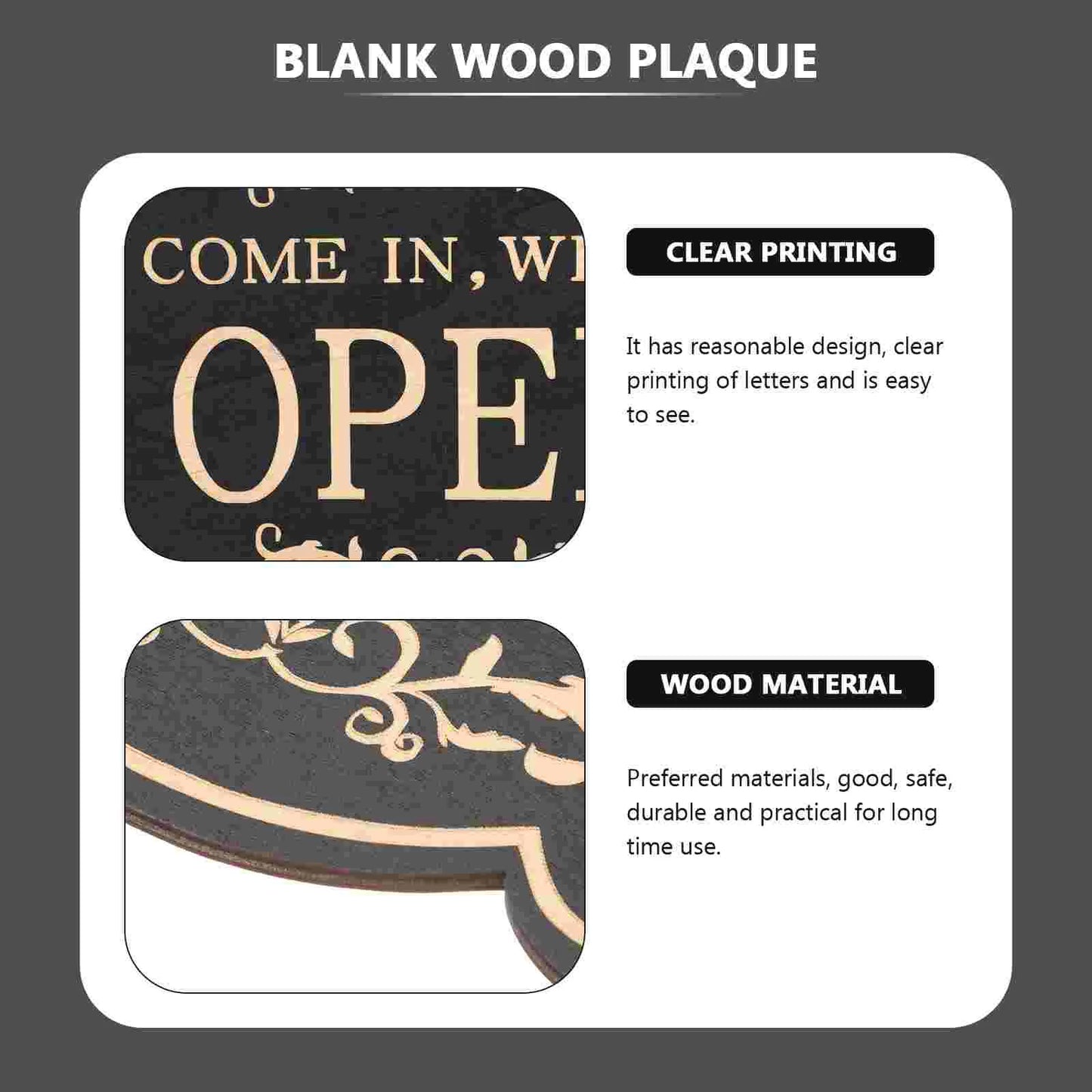 Vintage Double-Sided Open/Closed Wooden Sign