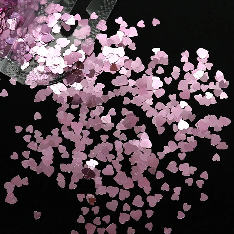 Holographic Glitter Heart Flakes
