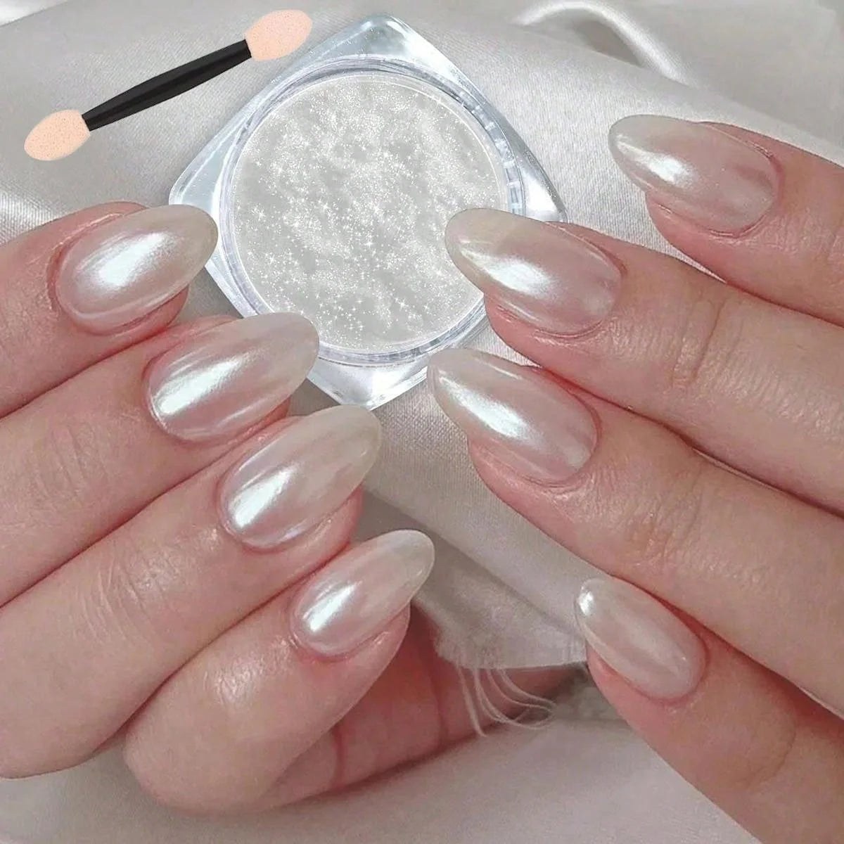 Pearl White Rubbing Nail Art Glitter Dust