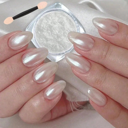 Pearl White Rubbing Nail Art Glitter Dust