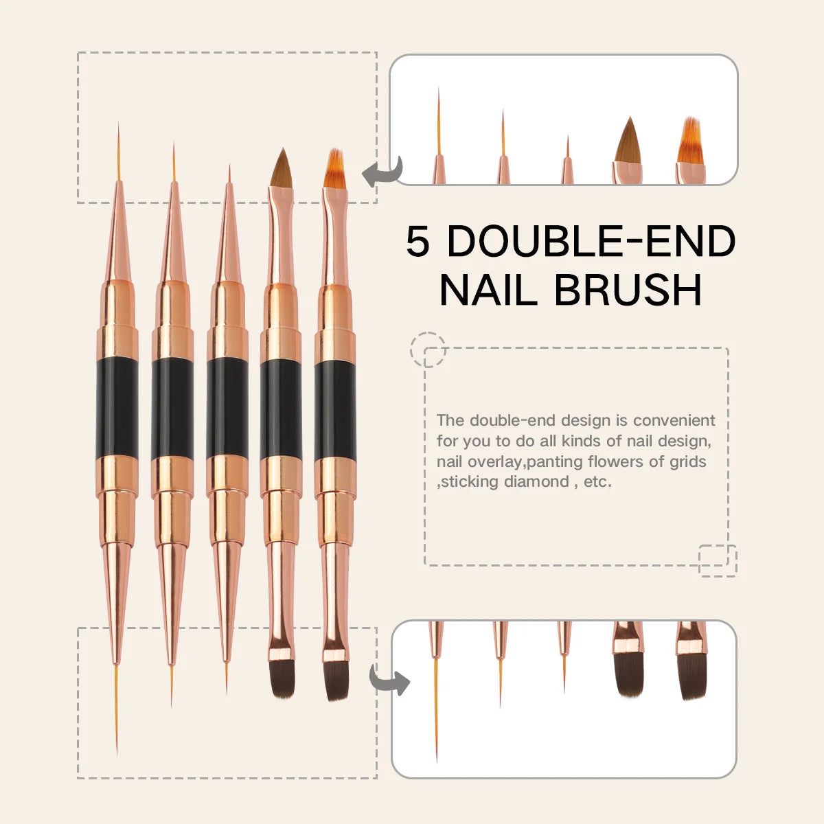 Double-Ended Nail Art Brush Set