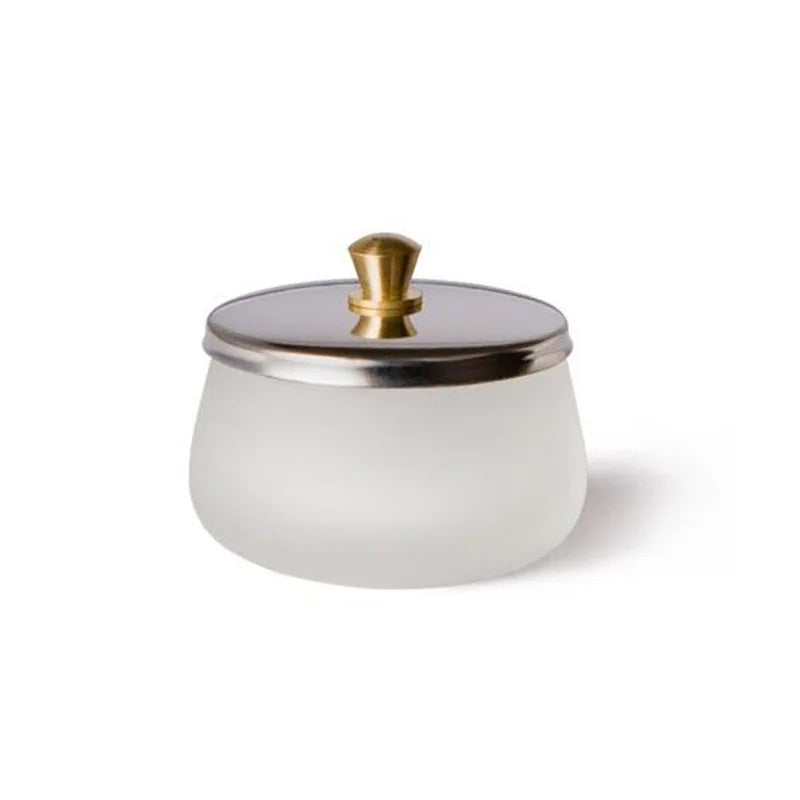 Glass Dappen Dish with Metal Lid