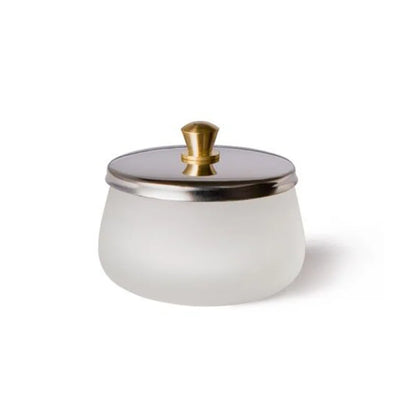 Glass Dappen Dish with Metal Lid